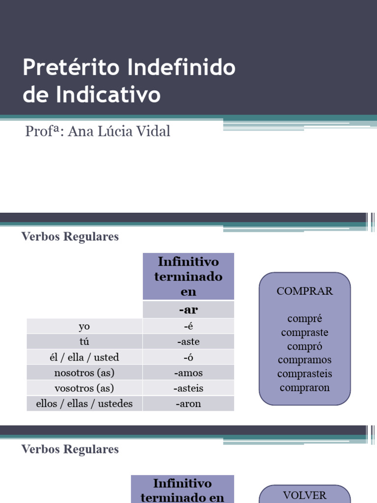 Verbos en Pretérito Indefinido de Indicativo - 1 | PDF