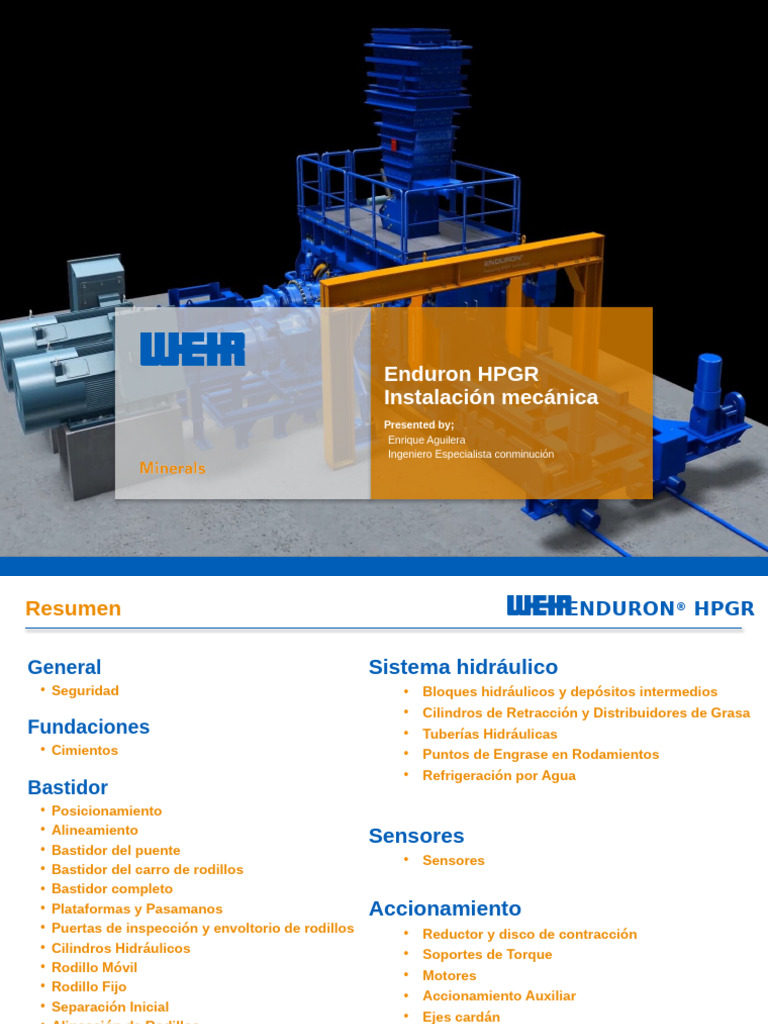 06-01 ENDURON HPGR Mechanical Installation | PDF | Ingeniería mecánica