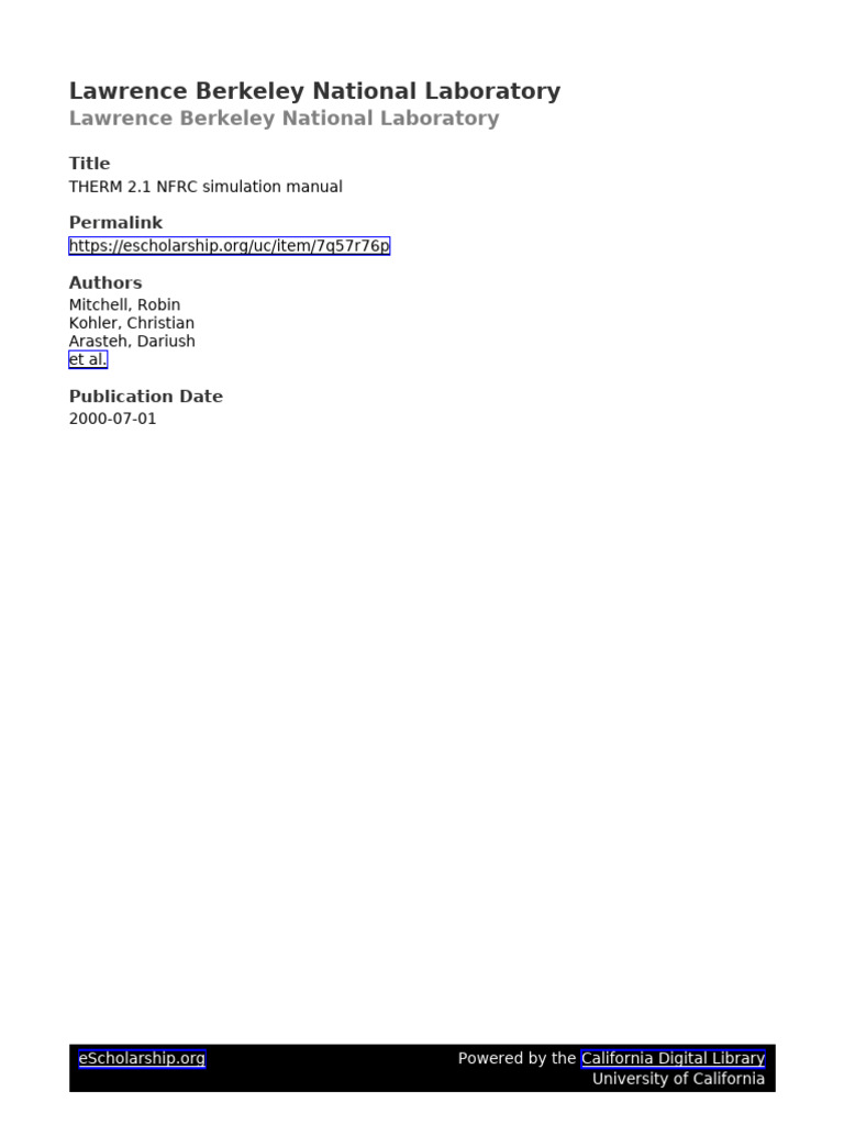 NFRC Simulation Manual for THERM 2.1 | PDF | Window | Materials