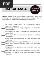Makabansa 3 Worksheet | PDF