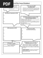 Worksheets Causes Of The Civil War Worksheet civil war causes worksheet