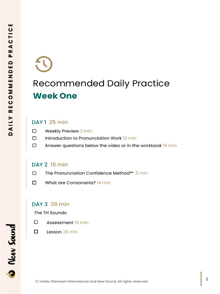 Weekly Pronunciation Practice Guide | PDF