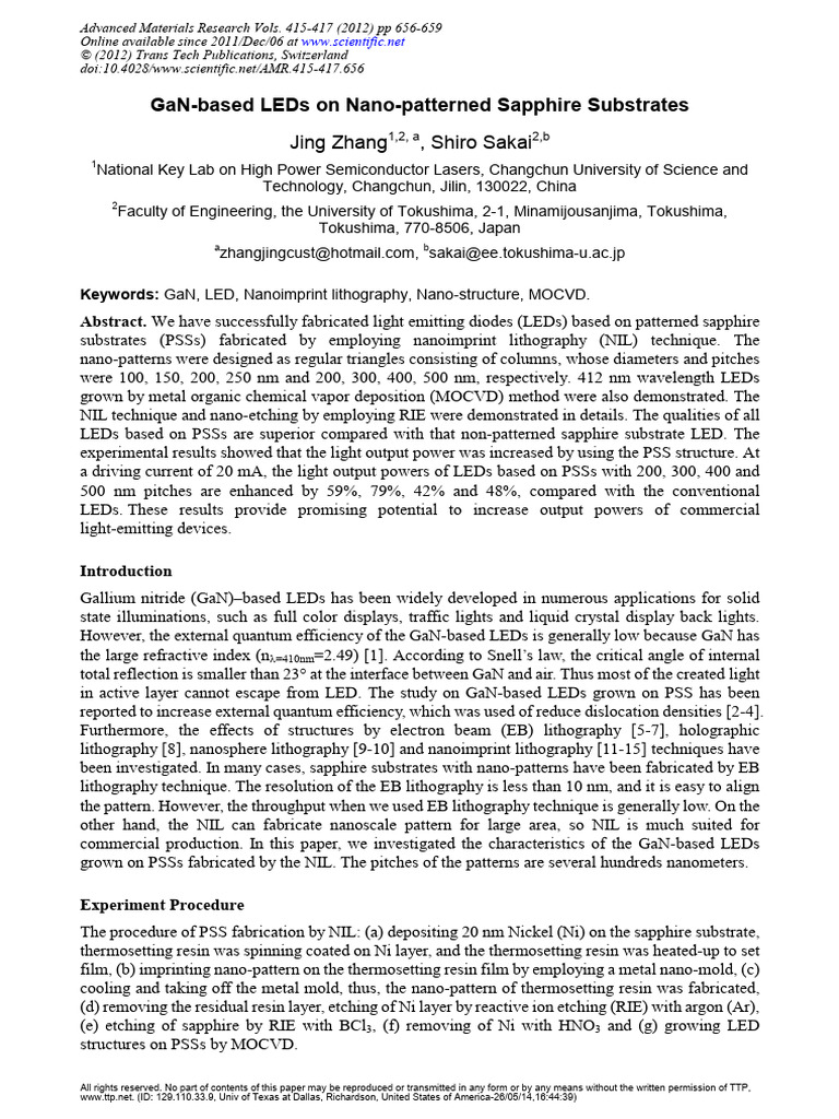 Amr.415 417.656 | PDF | Photolithography | Light Emitting Diode
