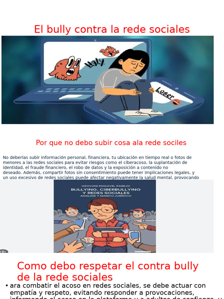 Prevención del ciberacoso en redes sociales | PDF | Acoso cibernético ...
