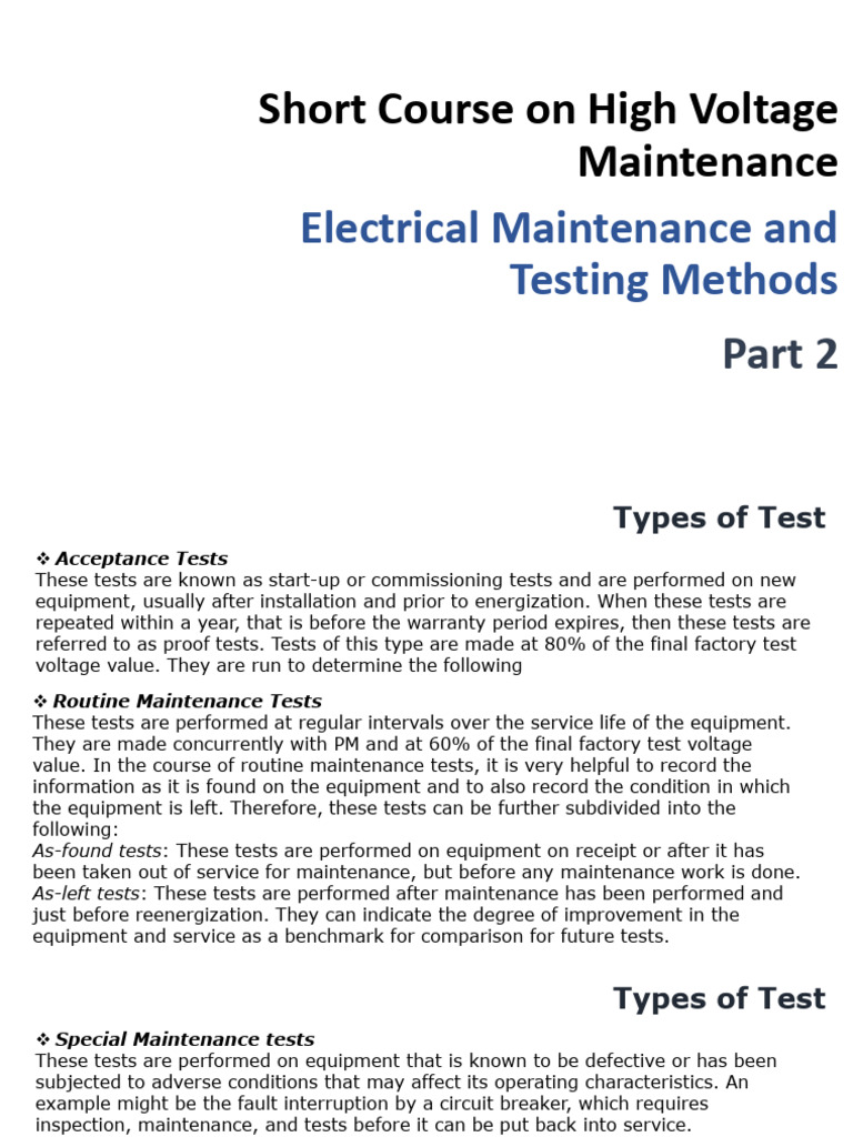 High Voltage Electrical Testing Methods | PDF | Transformer | Relay