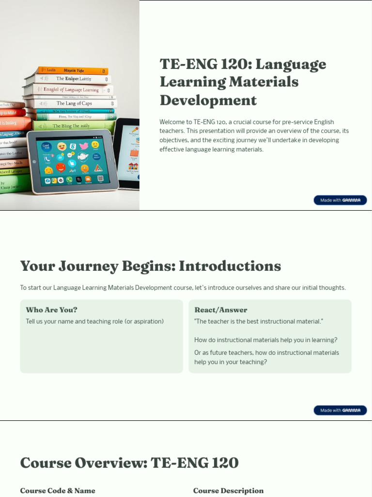 Language Learning Materials Development Course | PDF | Language ...