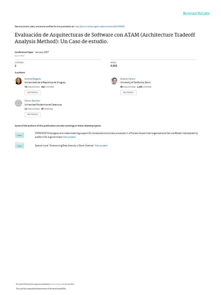 Evaluación de Software con ATAM | PDF | Ingeniería de software | Software