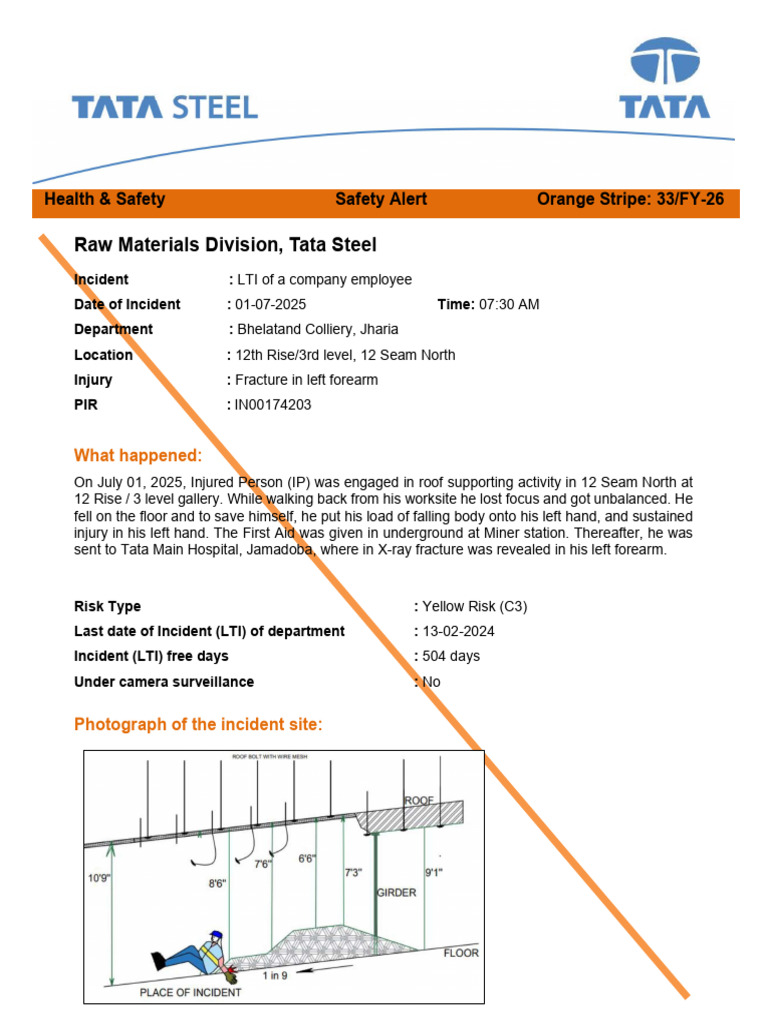 Safety Alert: LTI Incident Report | PDF