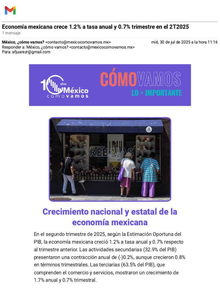 Crecimiento de la economía mexicana 2025 | PDF | Proteccionismo | Economias