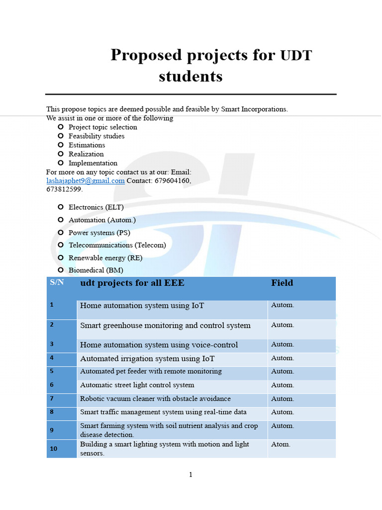 UDT Project Ideas for EEE Students | PDF | Solar Power | Electric Power ...