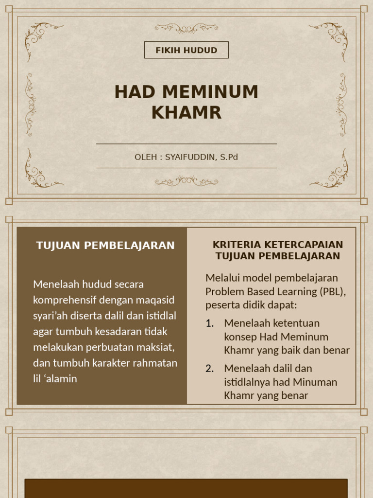 Hukum dan Hikmah Had Khamr | PDF