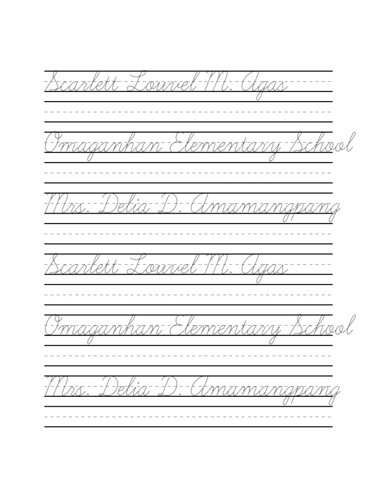 Cursive Worksheet from MyCursive.com | PDF