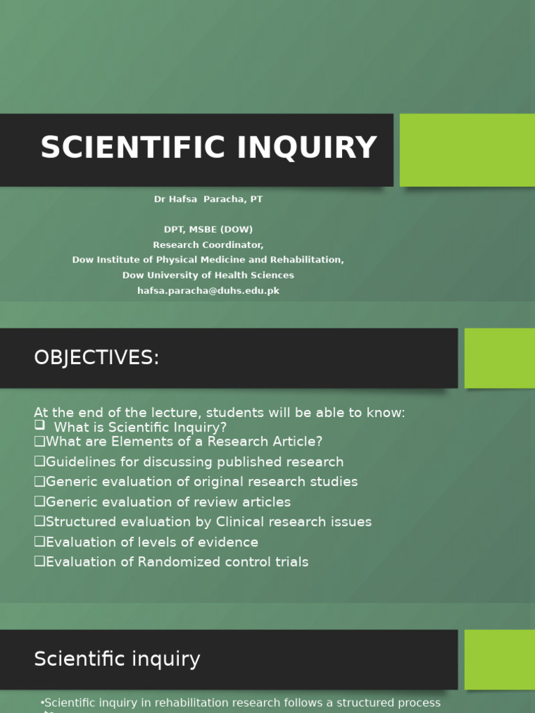 Lec 11 - Scientific Inquiry | PDF | Validity (Statistics) | Evaluation