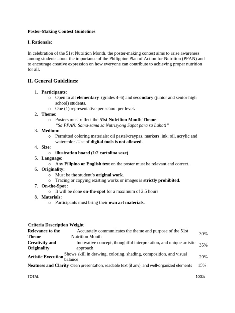 Poster Contest Judging Criteria | PDF