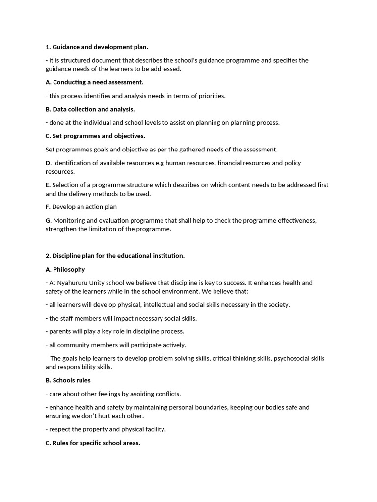 School Guidance and Discipline Plans | PDF | Laboratories | Libraries