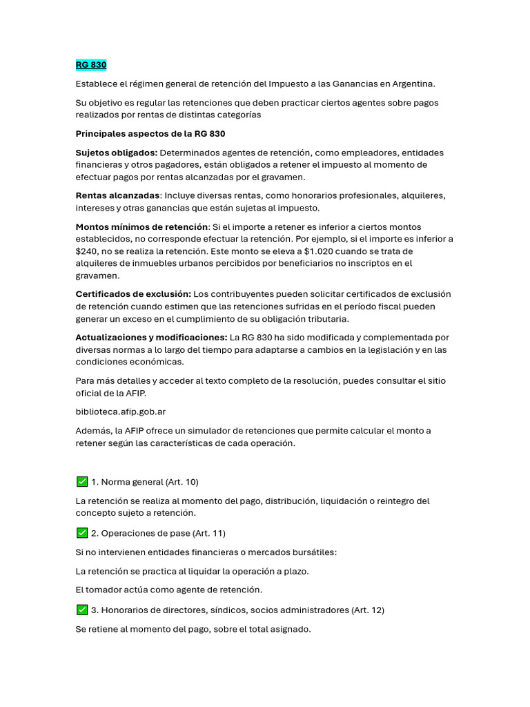 Régimen de Retención del Impuesto a las Ganancias | PDF | Factura ...
