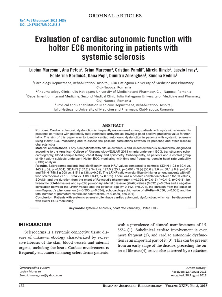 Evaluation of Cardiac Autonomic Function EN100 | PDF ...