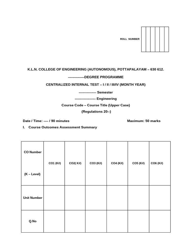 CIT Questionpaperformat New 2020 | PDF | Chess Theory | Chess