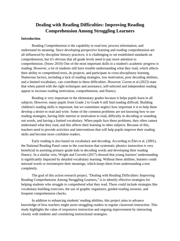 Enhancing Reading Comprehension Skills | PDF | Reading Comprehension ...