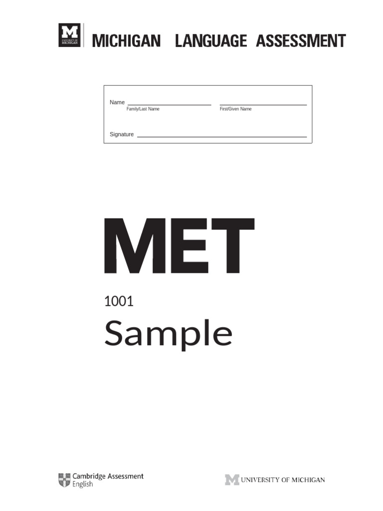 MET1001 Sample Test Instructions | PDF | Evolution