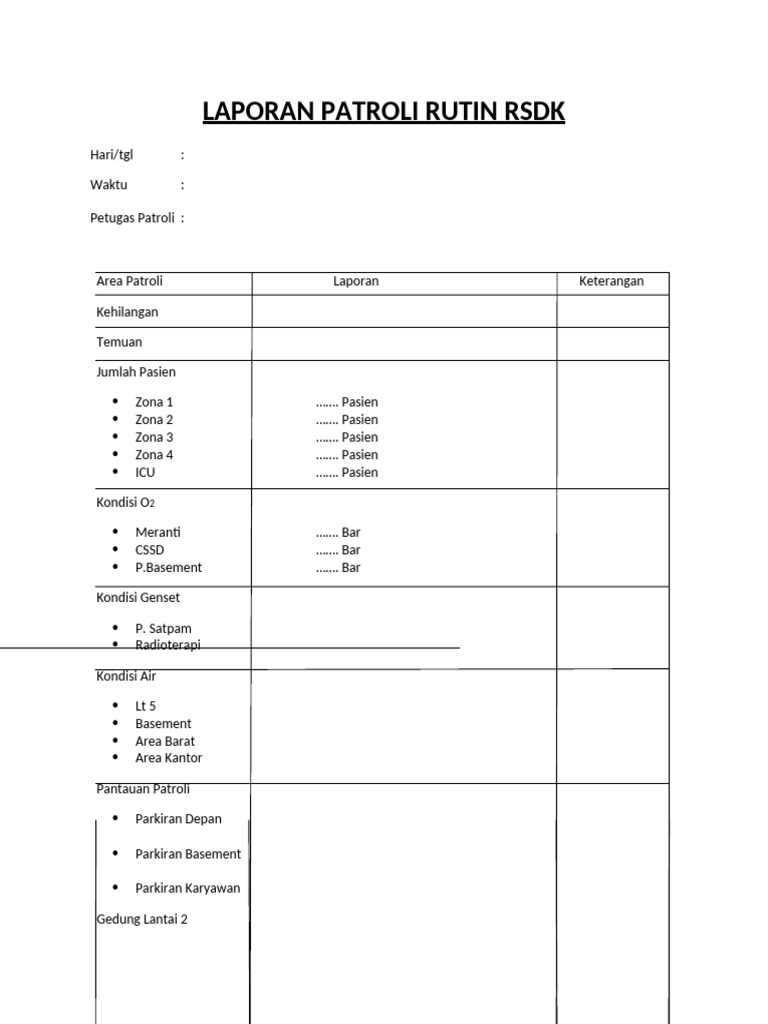 Laporan Patroli Rutin RSDK 2023 | PDF