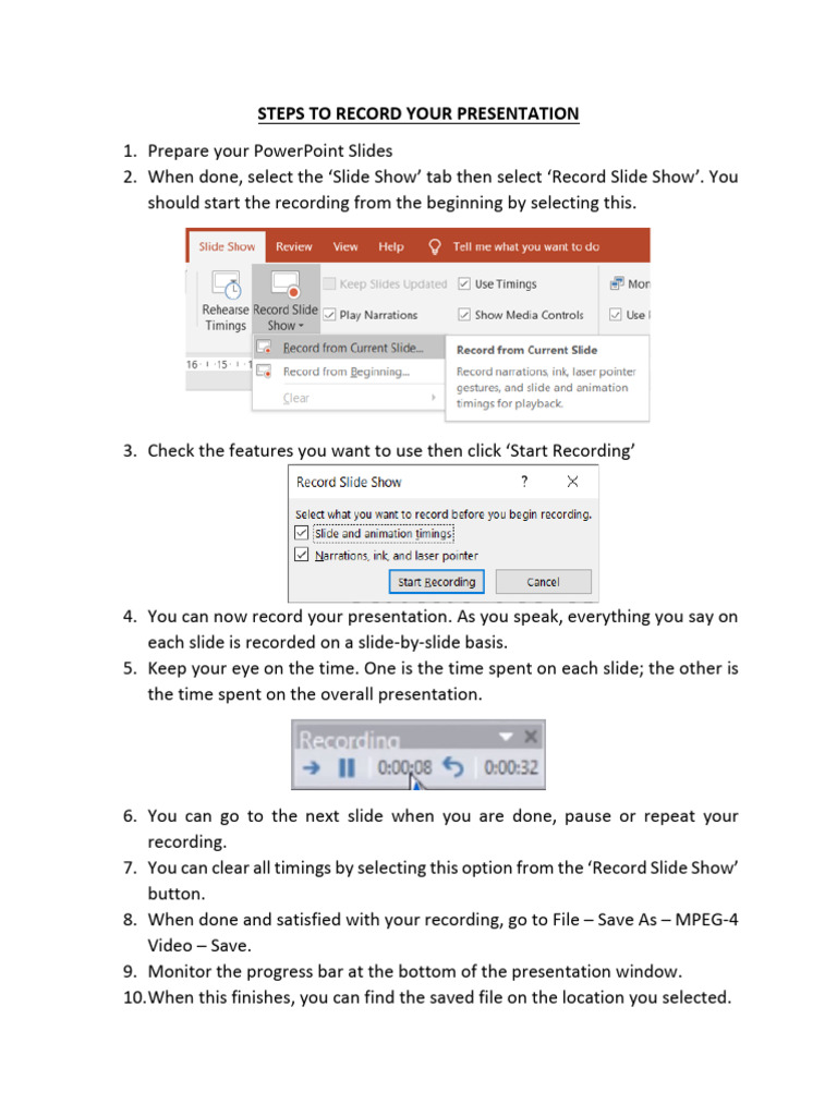 How to Record a PowerPoint Presentation | PDF
