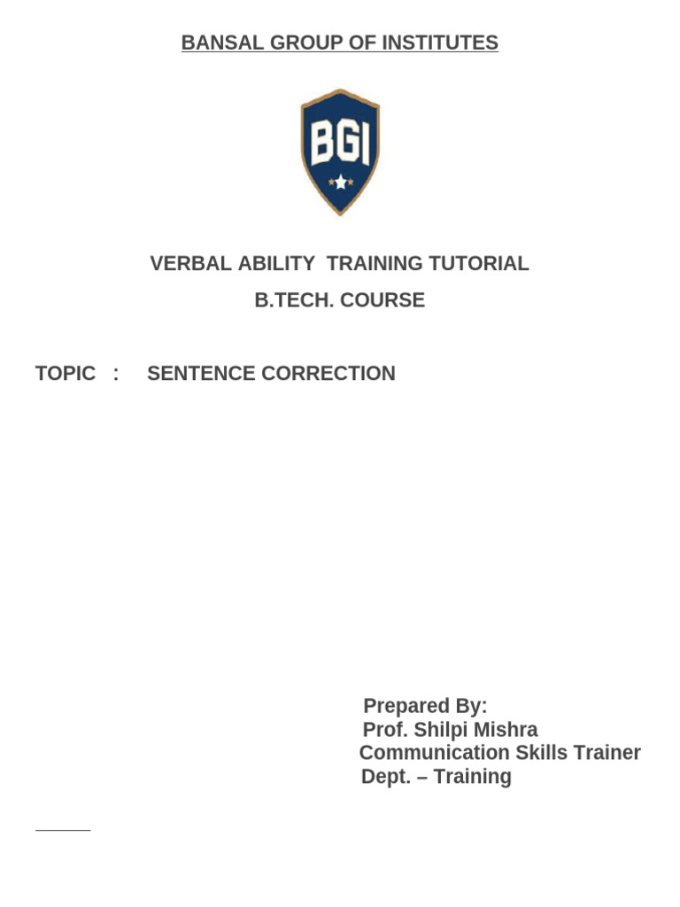 Sentence Correction Techniques | PDF | Grammatical Number | Verb