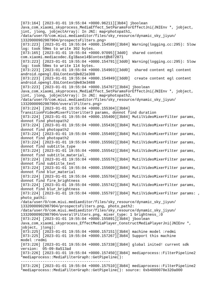 Xiaomi Media Effect JNI Logs | PDF | Shader | Computing