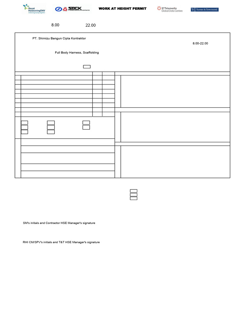 HSE-12-Working at Height Permit Template (SD) - 02 | PDF | Working ...