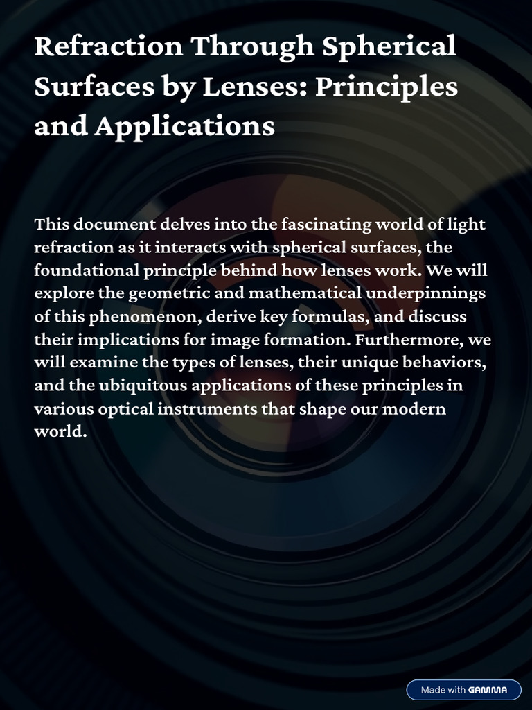 Refraction in Spherical Lenses | PDF | Optics | Refraction