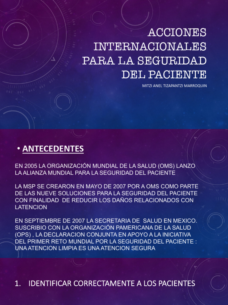 Metas Internacionales para La Seguridad Del Paciente | PDF | Seguridad ...