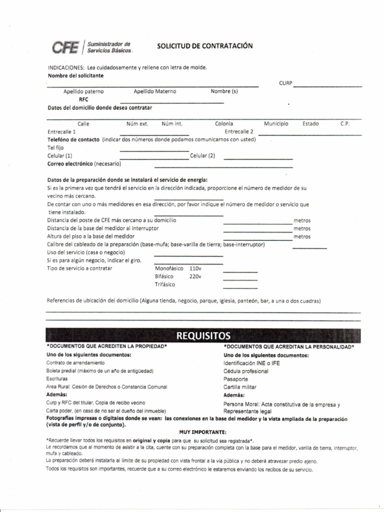 Formato Cfe | PDF