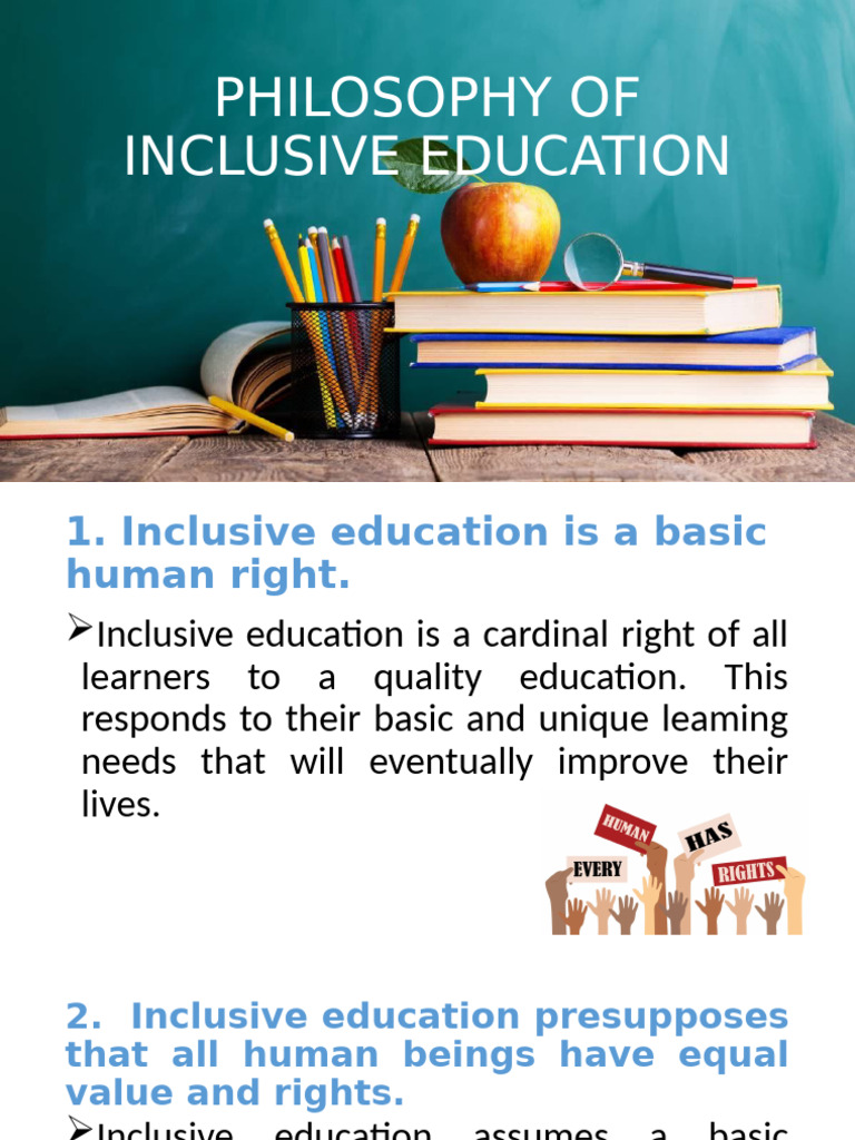 Philosophy of Inclusive Education Continuation | PDF | Inclusion ...
