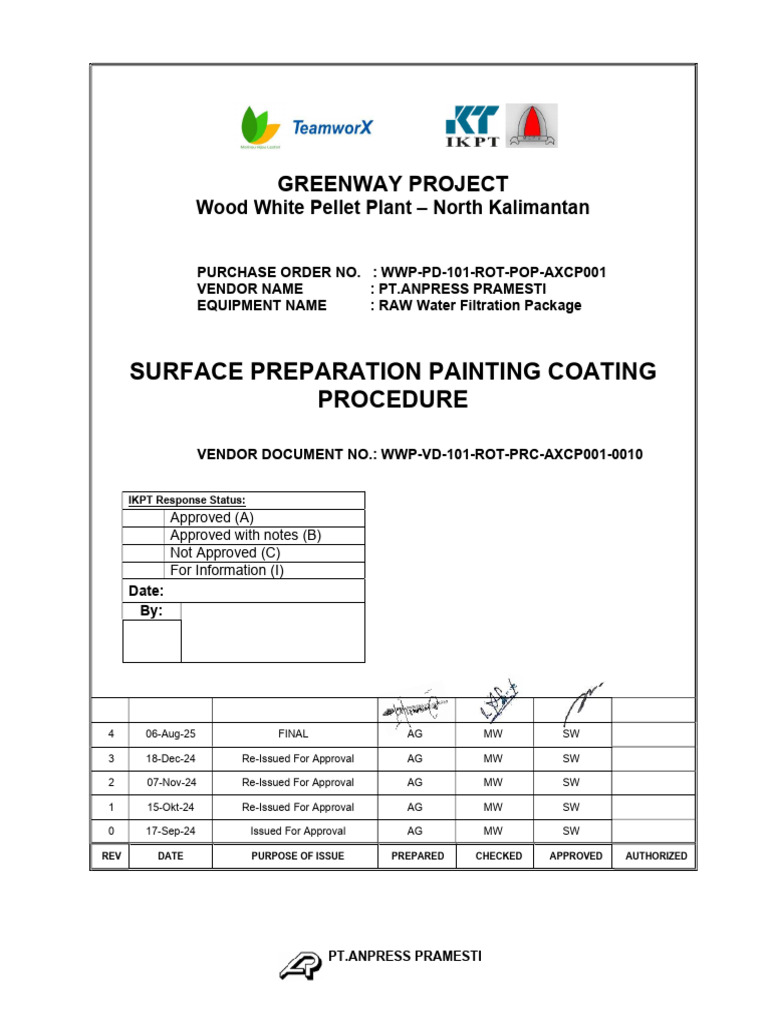 Surface Preparation Coating Procedure | PDF | Legal Liability | Corrosion