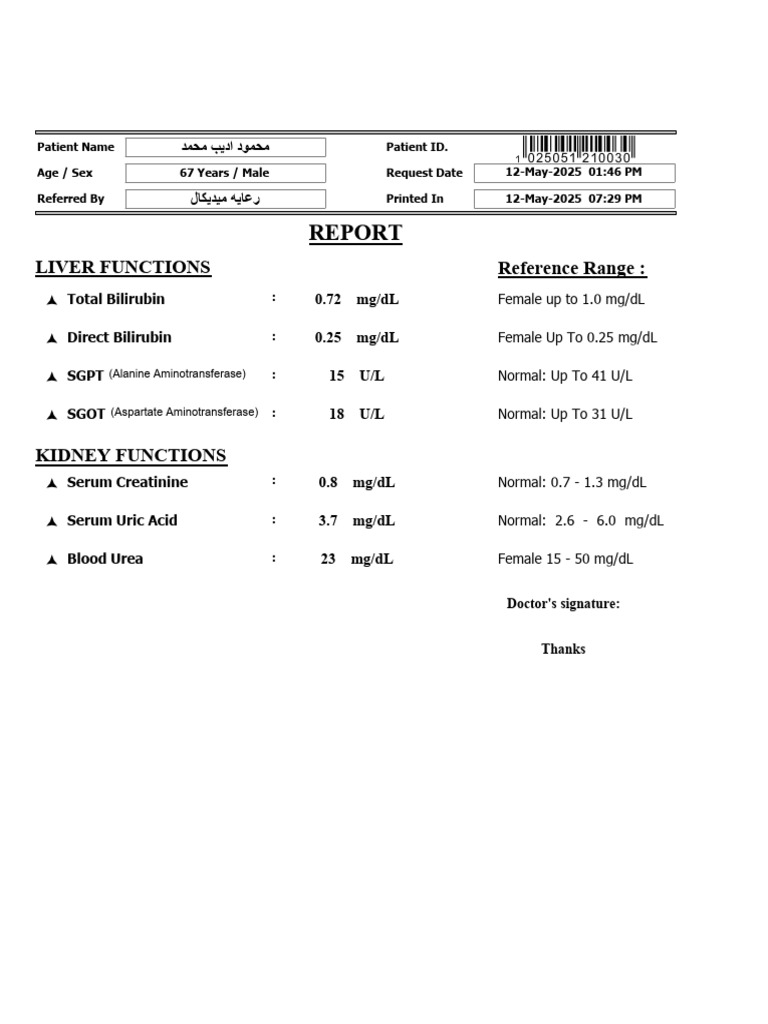 Patient Lab Report Summary | PDF
