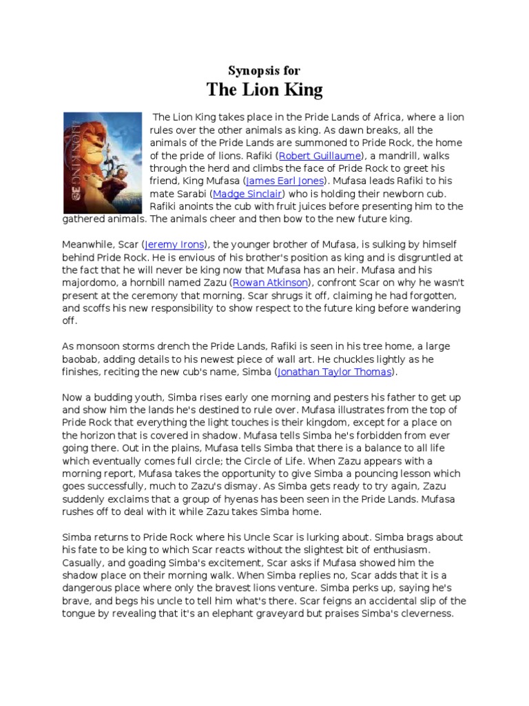 the lion king movie review essay