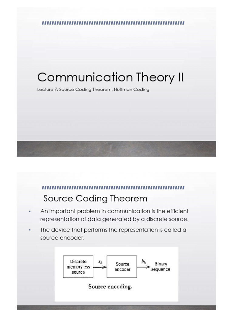 Source Coding and Huffman Coding Explained | PDF | Code | Data Compression