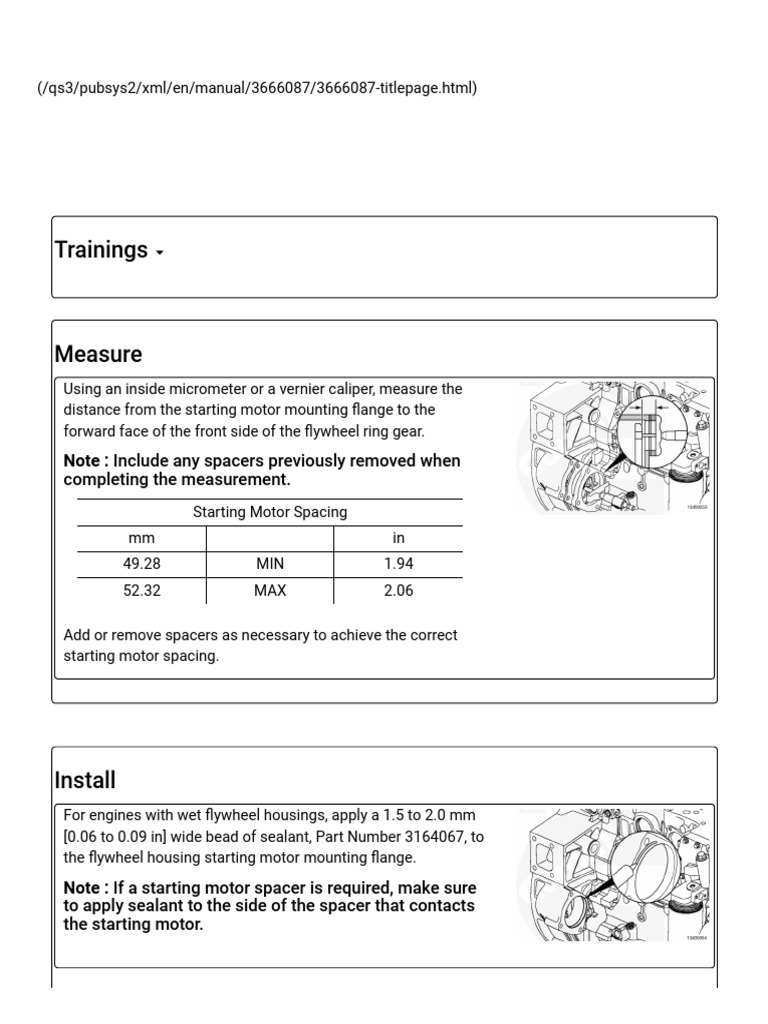 Starting Motor Installation Guide | PDF