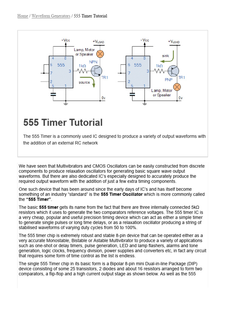 Monostable 555 Timer Circuit Explained | PDF | Electromagnetism ...