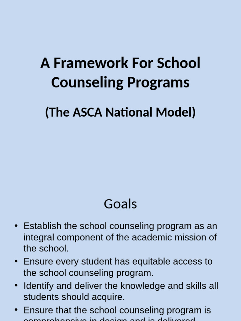 ASCA National Model for School Counseling | PDF | School Counselor ...