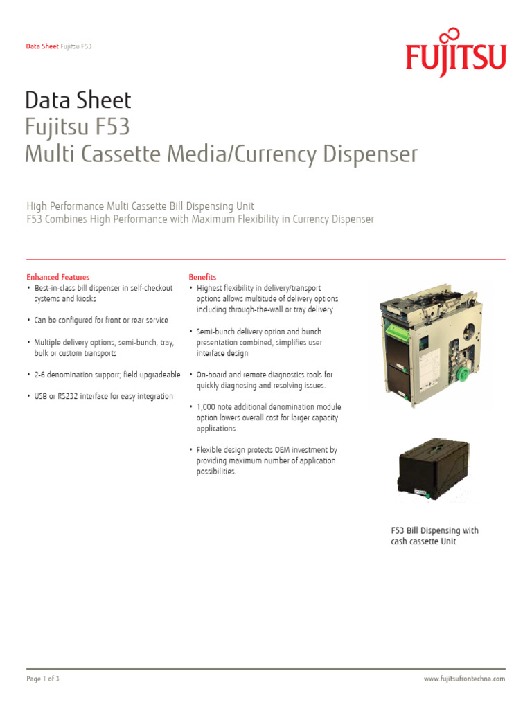 Fujitsu F53 Bill Dispenser Overview | PDF | Computer Engineering ...