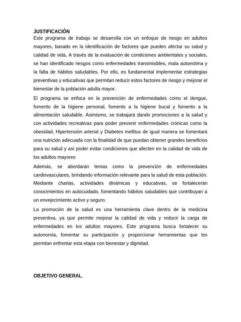 Programa de Salud para Adultos Mayores | PDF | Vejez