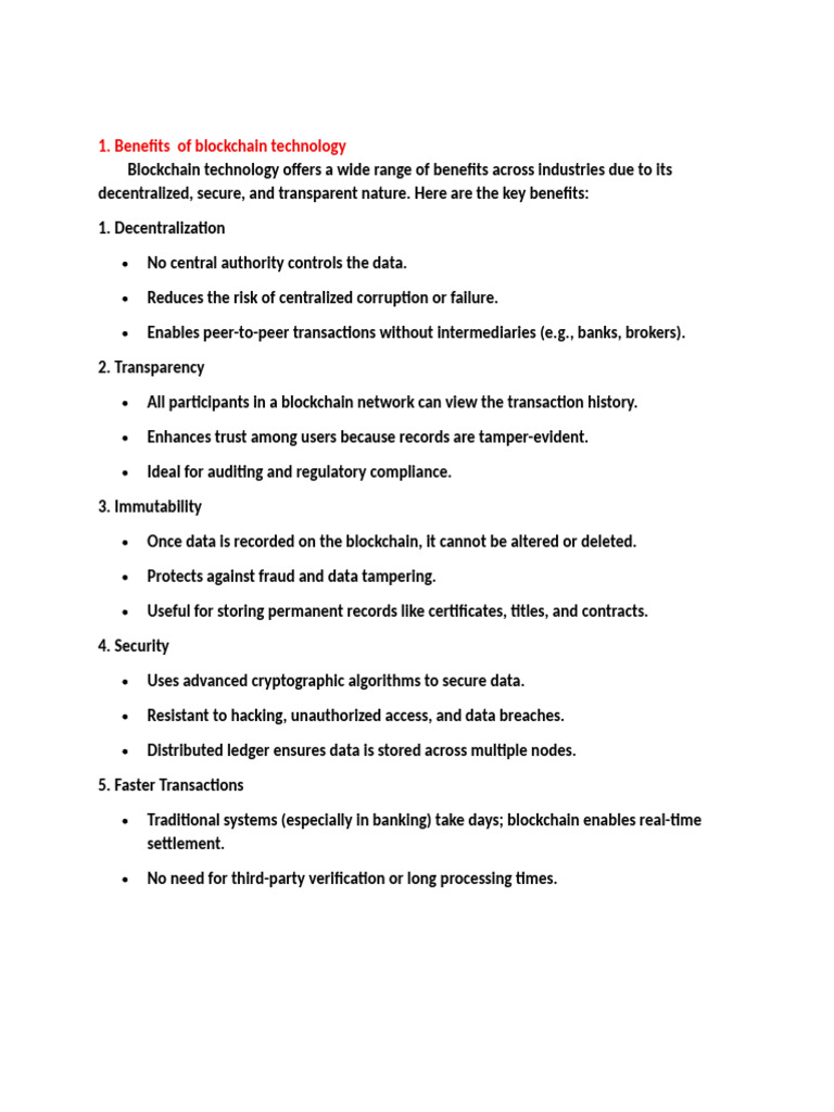 Benefits of Blockchain Technology | PDF | Distributed Computing | Computing