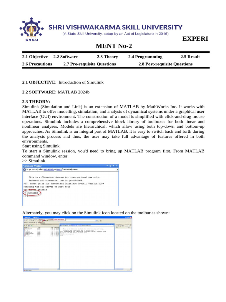 Introduction to Simulink in MATLAB | PDF | Matlab | Computing