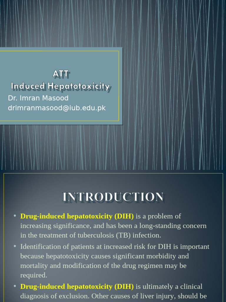 Drug Induced Diseases - ATT Induced Hepatotoxicity | PDF | Hepatitis ...