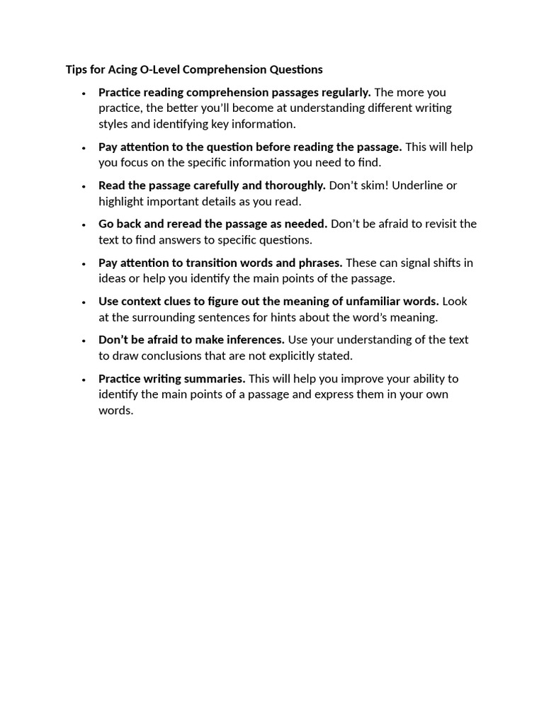 Tips For Acing O | PDF