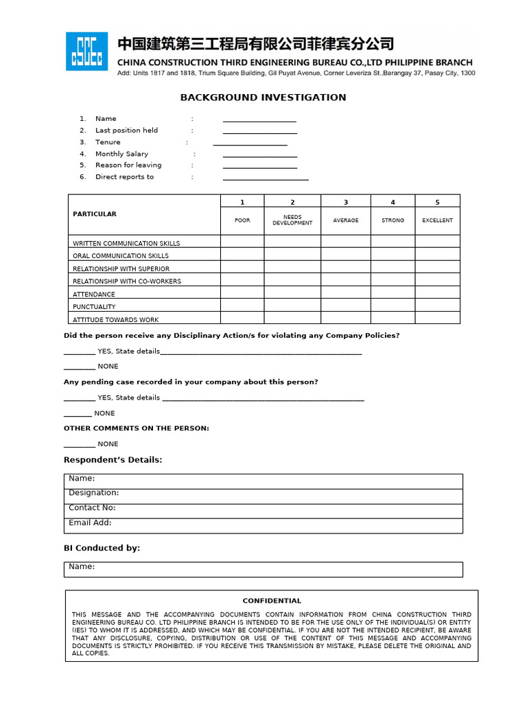 Background Investigation (BI) | PDF