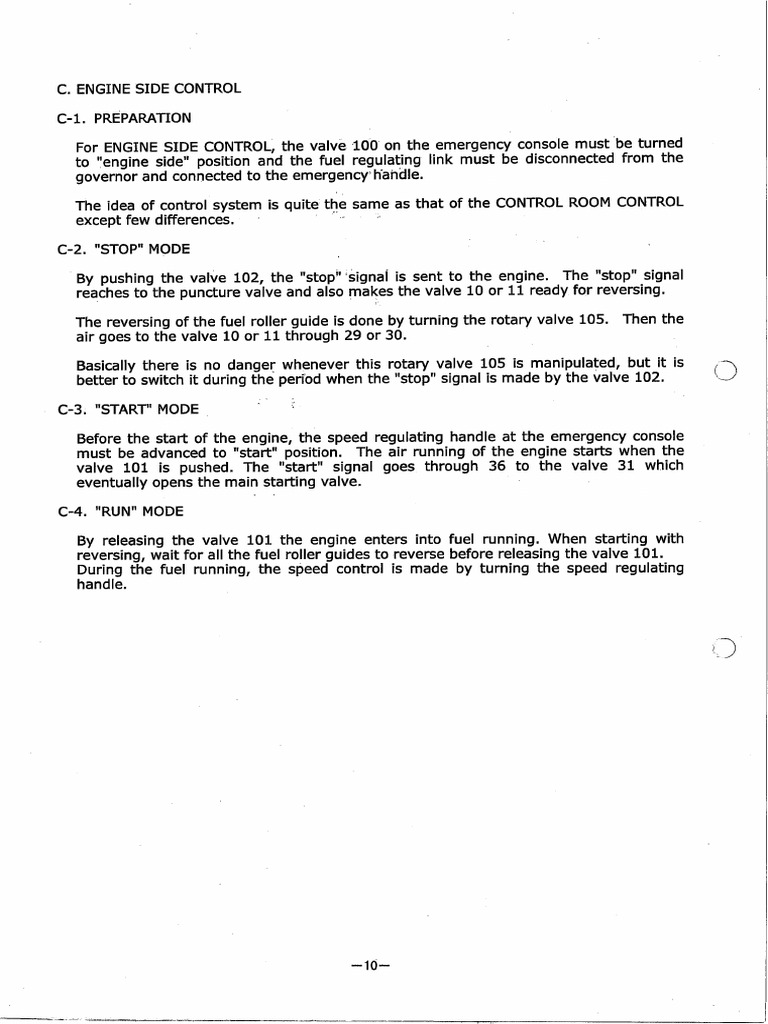 M.E Engine Side Control | PDF