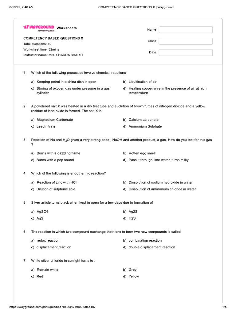 Competency-Based Science Questions | PDF | Chemical Reactions | Oxide