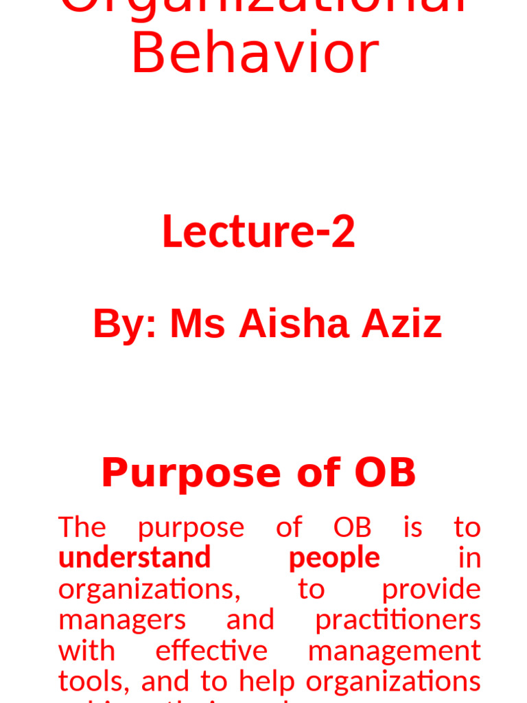 Understanding Organizational Behavior | PDF | Leadership | Goal